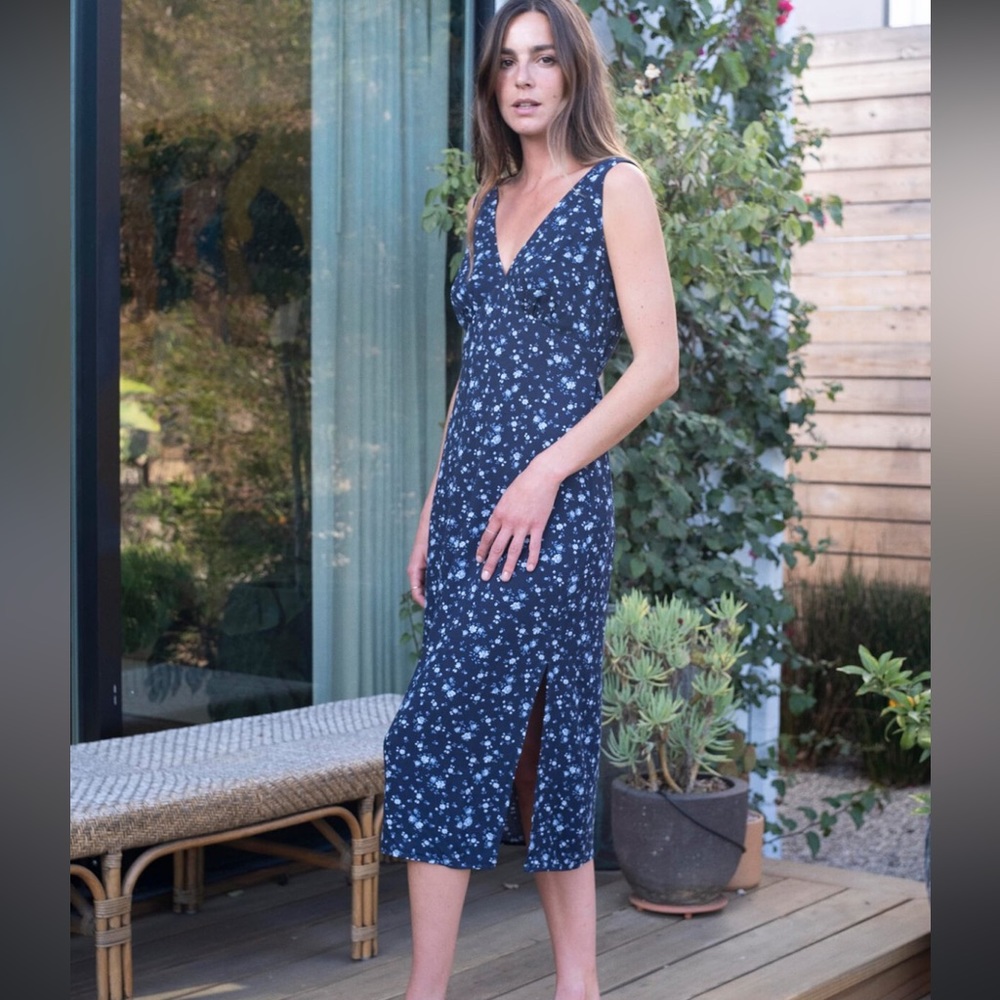 Reformation Blue Floral Dress